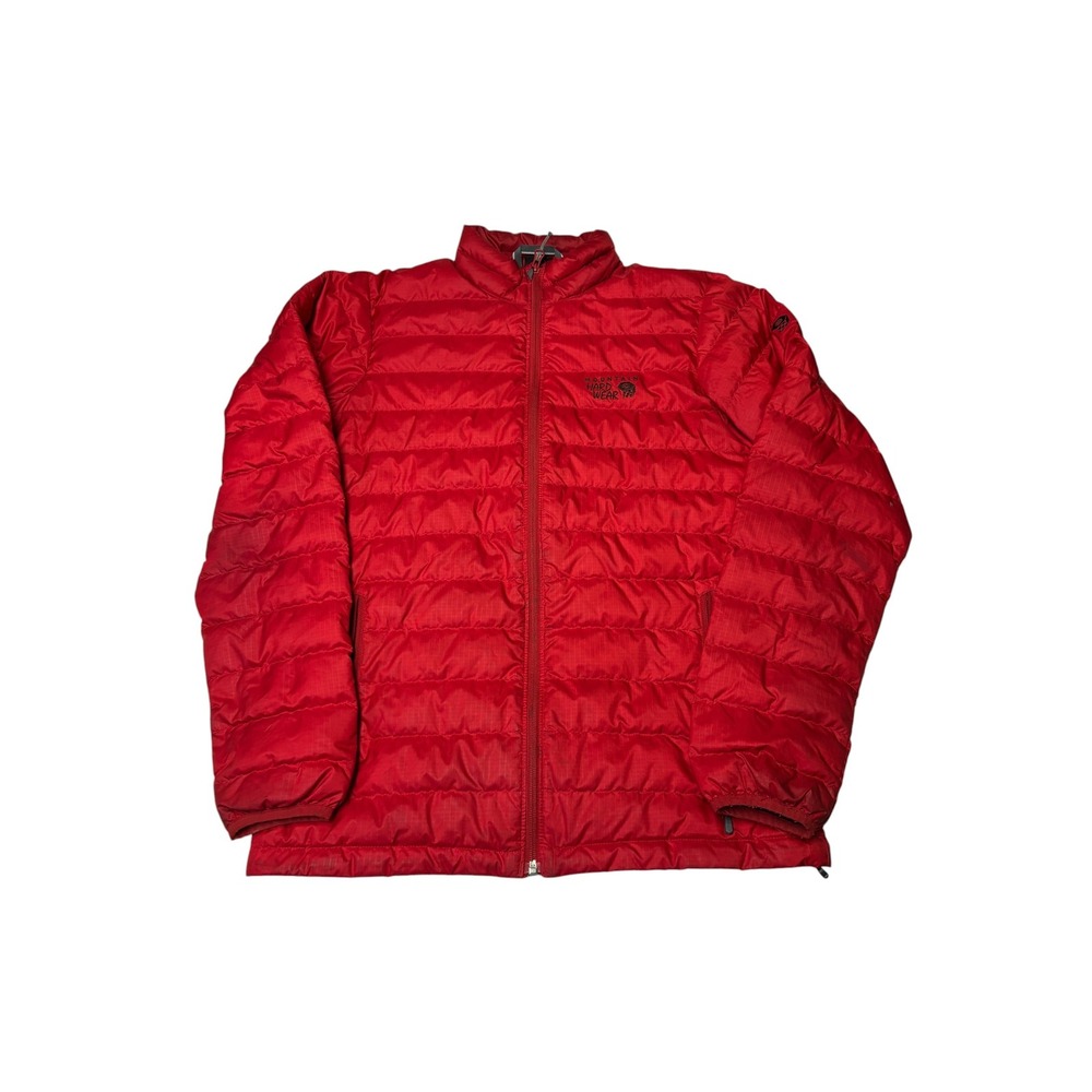 Mountain Hardwear Mens Red Quilted Down Puffer Jacket Small Full Zip Ripstop